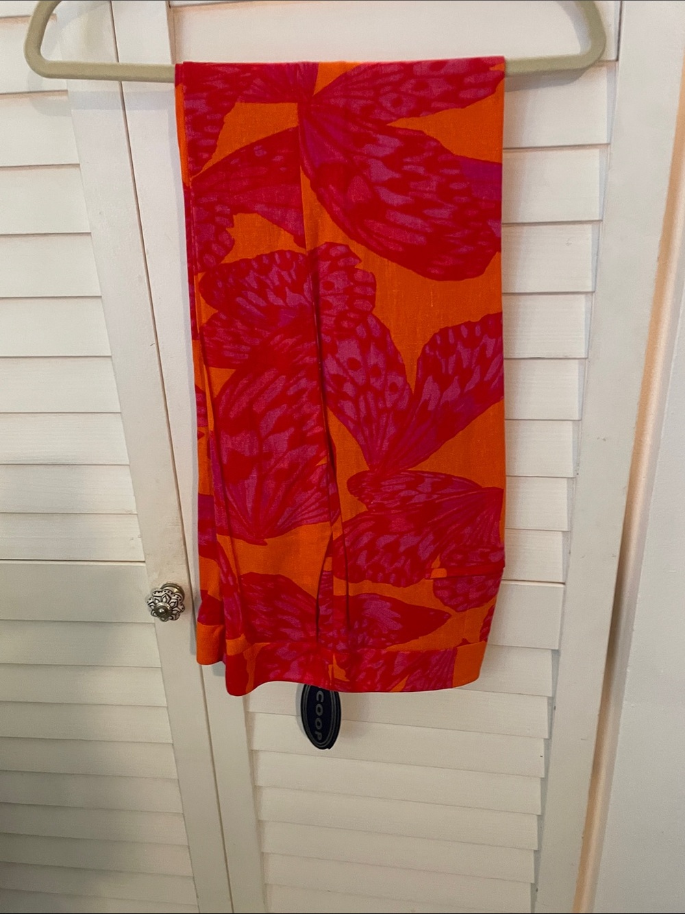 SCOOP Women's Bold Orange & Pink Floral Wide-Leg Pants Size XS.. vibrant colors